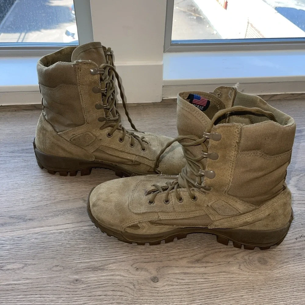 McRae Tactical HW Made In USA 8177 Mens Brown Suede Lace Up Tactical Boots 11.5R